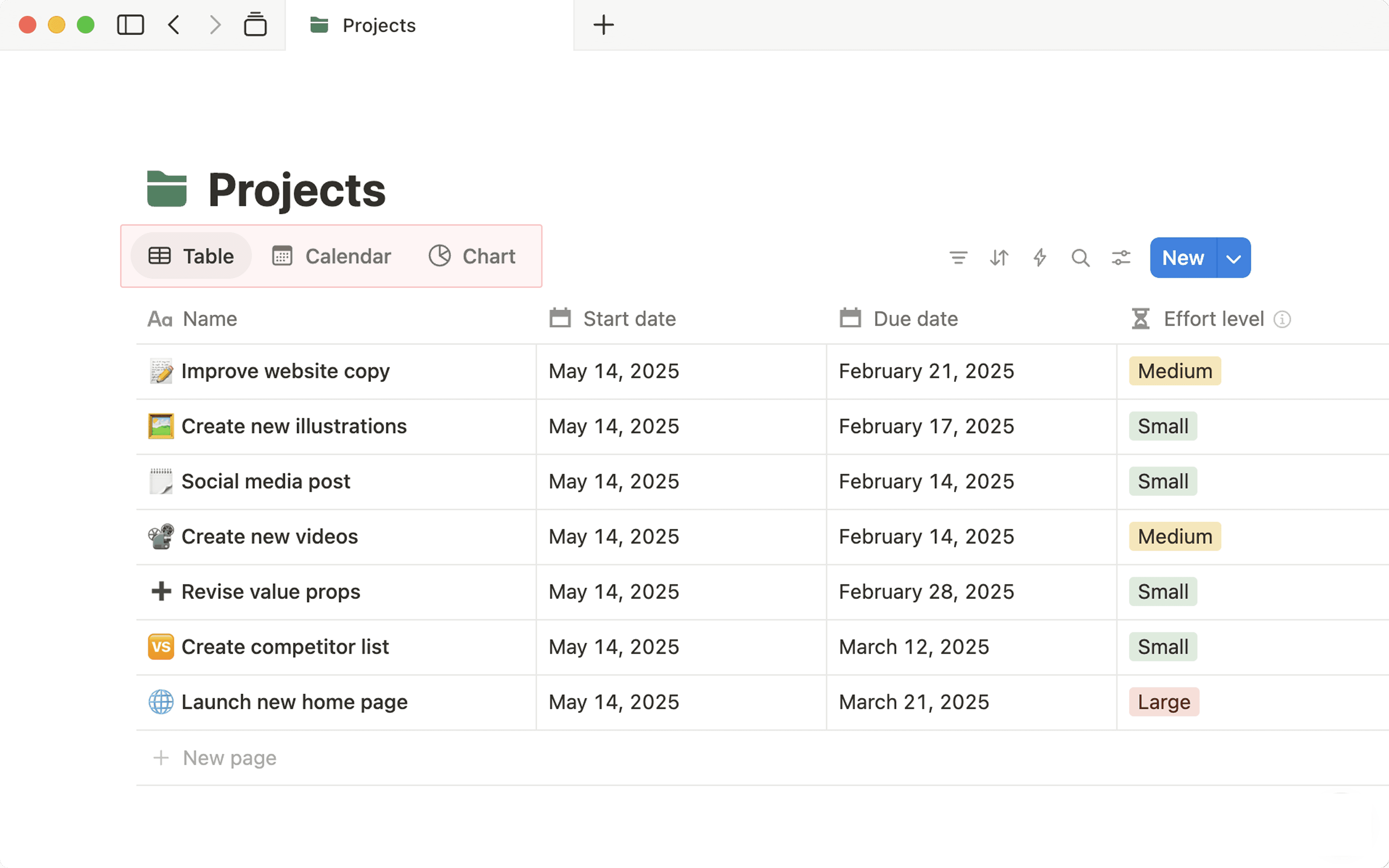 Switch between views