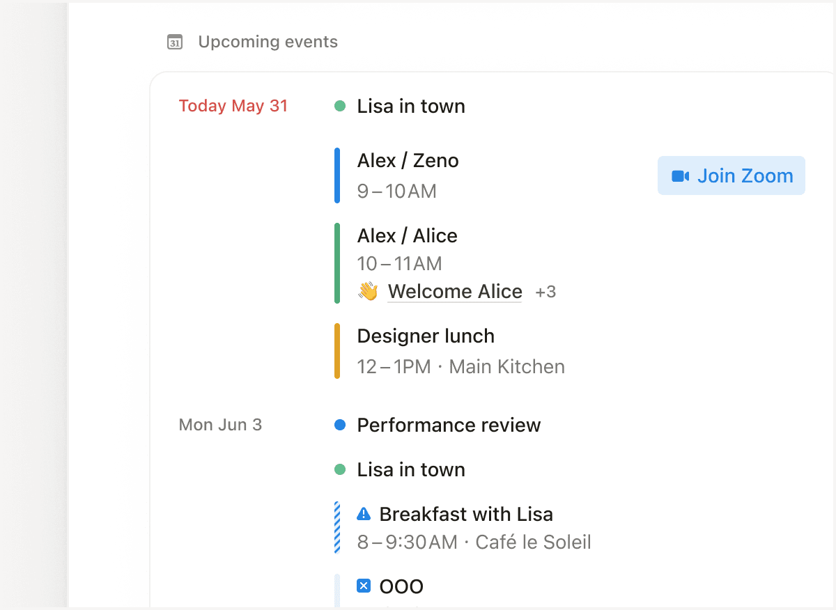 See your day at a glance