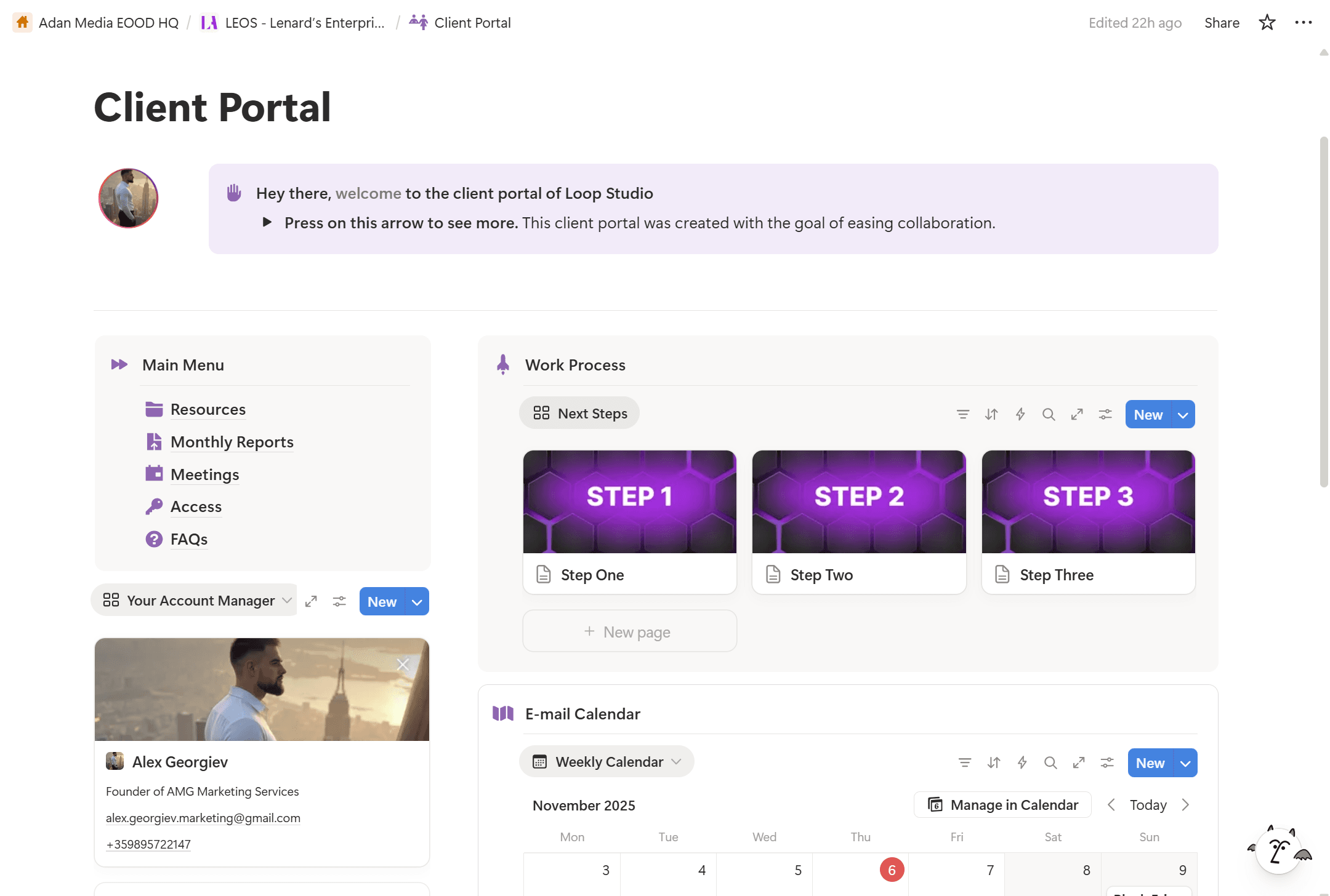 Loop Studio - Consolidated Workspace & Client Portal
