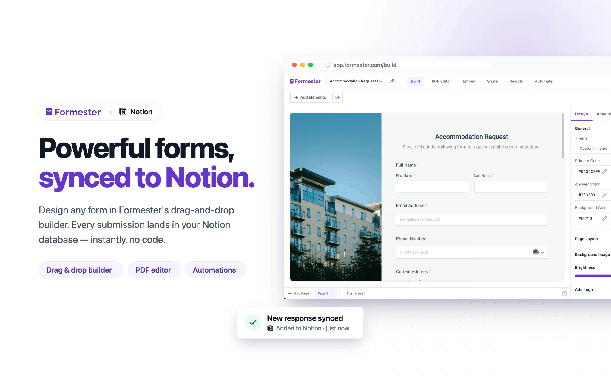 Send form responses from Formester directly to Notion database