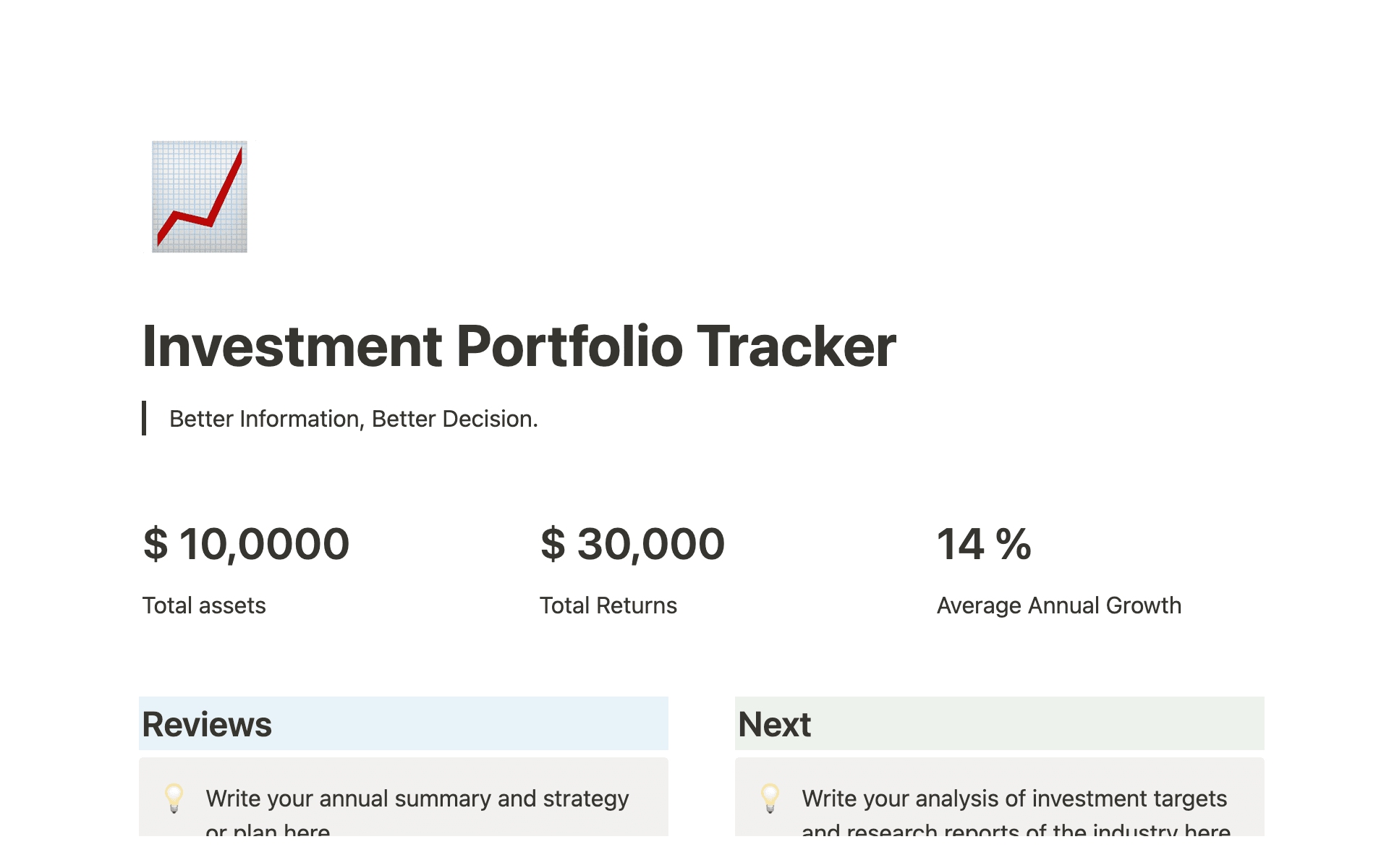 Screenshot of Top 10 Investing Templates in Notion collection by Notion